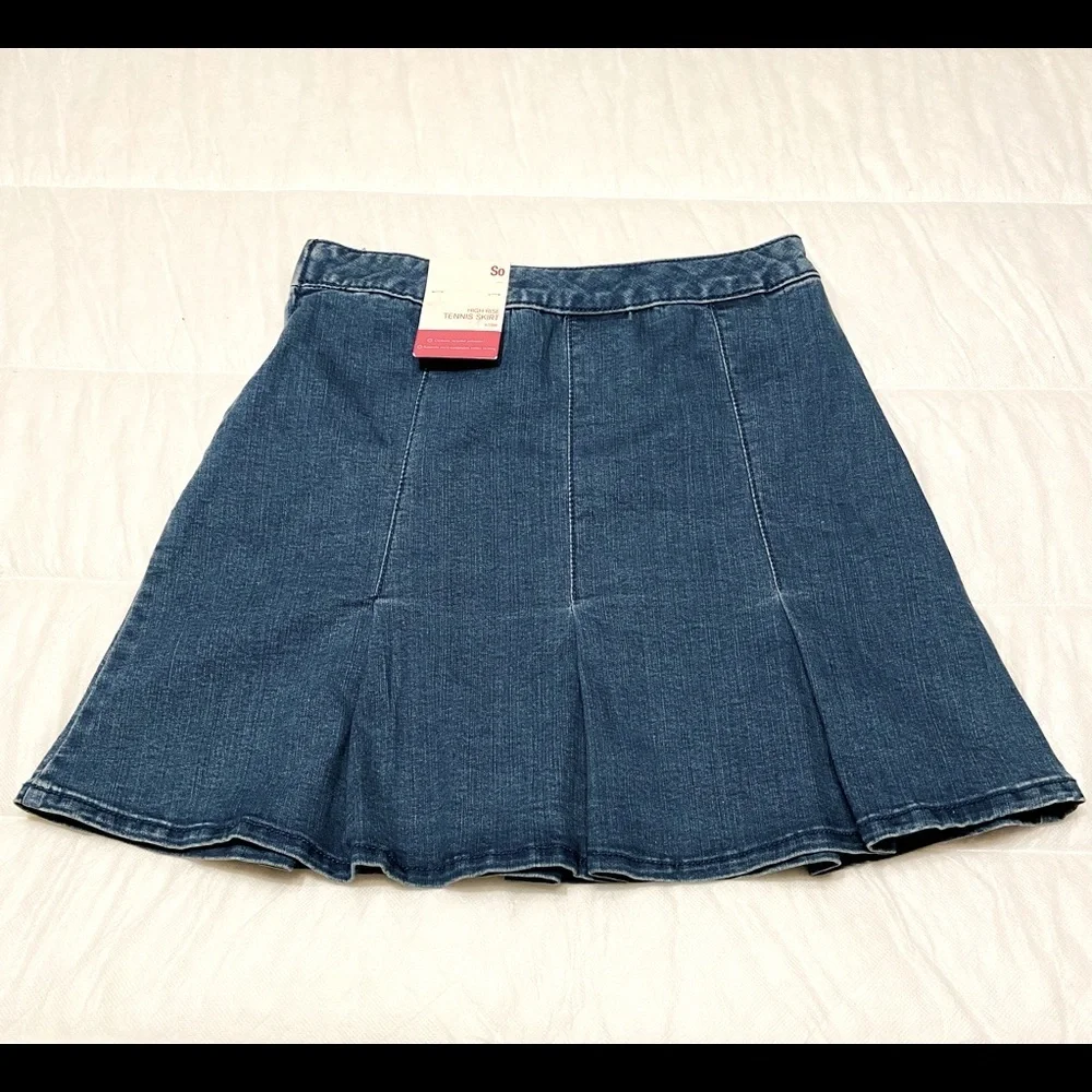 NWT So High Rise Denim Tennis Mini Skirt Size 9/29W - Picture 2 of 7